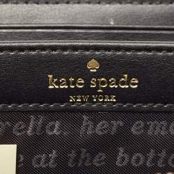 Pre Owned Kate Spade Purple Leather Peacock Print Zip Continental Wallet