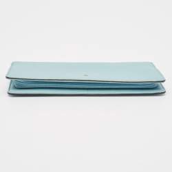 Kate Spade Light Blue Leather Bifold Continental Wallet
