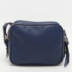Kate Spade Blue Leather Mulberry Street Pyper Double Zip Crossbody Bag