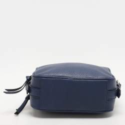 Kate Spade Blue Leather Mulberry Street Pyper Double Zip Crossbody Bag