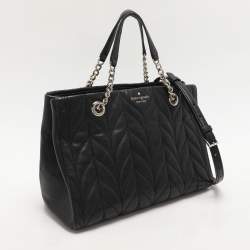 Pre Owned Kate Spade Black Quilted Leather Briar Lane Tote