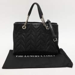 Pre Owned Kate Spade Black Quilted Leather Briar Lane Tote