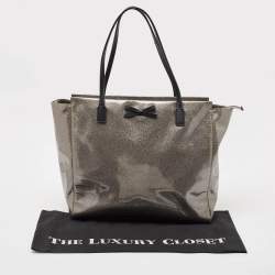 Kate Spade Dark Beige Glitter PVC Mavis Street Taden Tote