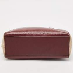 Kate Spade Burgundy/Beige Leather and Suede Satchel