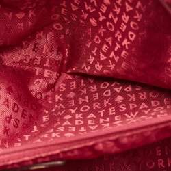 Kate Spade Burgundy/Beige Leather and Suede Satchel