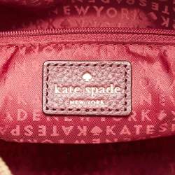 Kate Spade Burgundy/Beige Leather and Suede Satchel