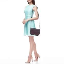 Kate Spade Plum Purple Leather Large Laurel Way Carsen Crossbody Bag