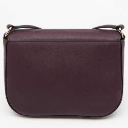 Kate Spade Plum Purple Leather Large Laurel Way Carsen Crossbody Bag