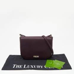 Kate Spade Plum Purple Leather Large Laurel Way Carsen Crossbody Bag