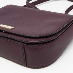 Kate Spade Plum Purple Leather Large Laurel Way Carsen Crossbody Bag