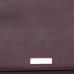 Kate Spade Plum Purple Leather Large Laurel Way Carsen Crossbody Bag