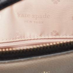 Pre Owned Kate Spade Black/Beige Leather Margaux Universal Laptop Bag