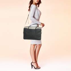 Pre Owned Kate Spade Black/Beige Leather Margaux Universal Laptop Bag