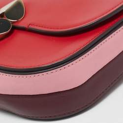 Pre Owned Kate Spade Red Leather Small Lula Saddle Crossbody Bag