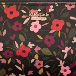 Kate Spade Multicolor Floral Print Leather Wristlet Pouch