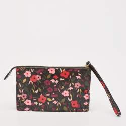 Kate Spade Multicolor Floral Print Leather Wristlet Pouch
