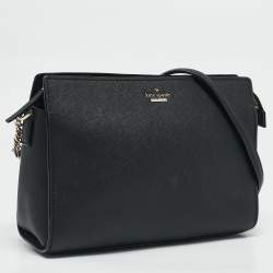 Pre Owned Kate Spade Black Saffiano Leather Cameron Street Zip Crossbody Bag