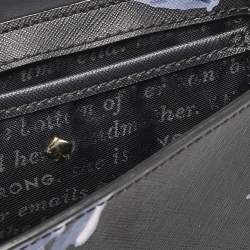 Pre Owned Kate Spade Black/Blue PVC Night Rose Cameron Street Hope Top Handle Bag