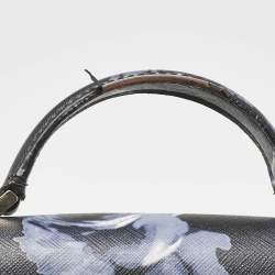 Pre Owned Kate Spade Black/Blue PVC Night Rose Cameron Street Hope Top Handle Bag