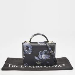 Pre Owned Kate Spade Black/Blue PVC Night Rose Cameron Street Hope Top Handle Bag