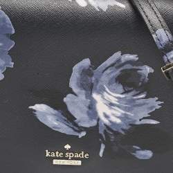 Pre Owned Kate Spade Black/Blue PVC Night Rose Cameron Street Hope Top Handle Bag