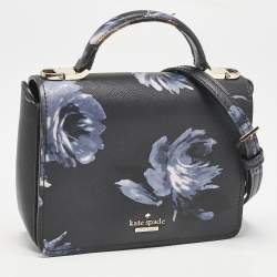 Pre Owned Kate Spade Black/Blue PVC Night Rose Cameron Street Hope Top Handle Bag