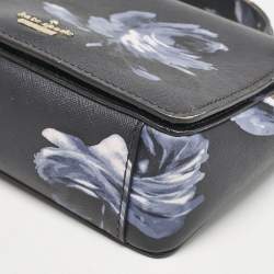 Pre Owned Kate Spade Black/Blue PVC Night Rose Cameron Street Hope Top Handle Bag