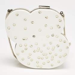 Kate Spade White/Gold Acrylic Wedding Belles Ampersand Clutch