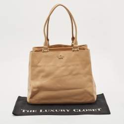Kate Spade Beige Leather New York Lombard Street Neve Tote