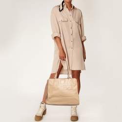 Kate Spade Beige Leather New York Lombard Street Neve Tote