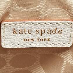 Kate Spade Orange/White Leather Wrapping Party Gift Top Handle Bag