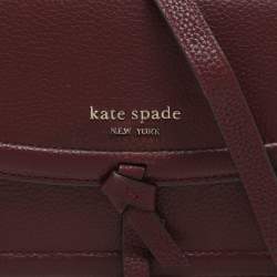 Pre Owned Kate Spade Burgundy Leather Knott Crossbody Bag