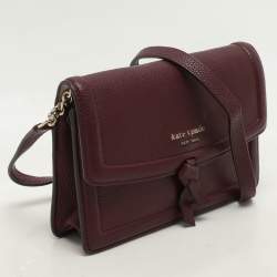Pre Owned Kate Spade Burgundy Leather Knott Crossbody Bag