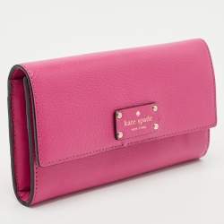 Kate Spade Fuchsia Leather Wellesley Jean Continental Wallet