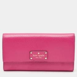 Kate Spade Fuchsia Leather Wellesley Jean Continental Wallet