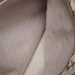 Kate Spade Grey Canvas and Leather  Flower Stripe Market Tote 