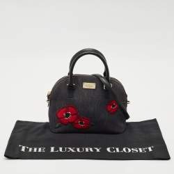 Kate Spade Navy Blue Denim and Leather Mini Carli Groove Street Poppy Bag
