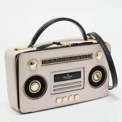 Kate Spade Pink/Black Faux Leather Jazz Things Up Boom Box Bag