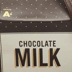 Kate Spade Choco Brown Leather Milk Carton Printed Crossbody Bag
