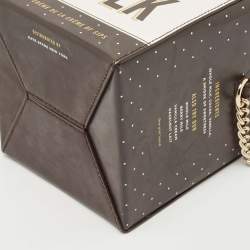 Kate Spade Choco Brown Leather Milk Carton Printed Crossbody Bag