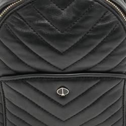 Kate Spade Black Quilted Leather Mini Polly Backpack