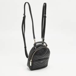 Kate Spade Black Quilted Leather Mini Polly Backpack
