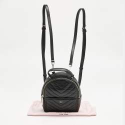Kate Spade Black Quilted Leather Mini Polly Backpack