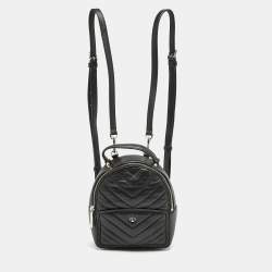 Kate Spade Black Quilted Leather Mini Polly Backpack