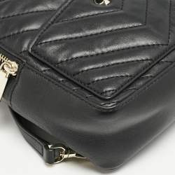 Kate Spade Black Quilted Leather Mini Polly Backpack