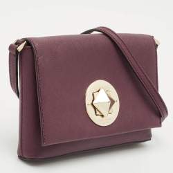 Kate Spade Burgundy Saffiano Leather Newbury Lane Sally Crossbody Bag