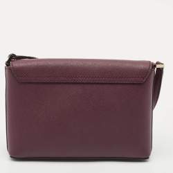 Kate Spade Burgundy Saffiano Leather Newbury Lane Sally Crossbody Bag