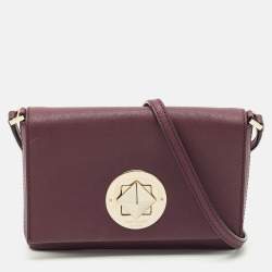 Kate Spade Burgundy Saffiano Leather Newbury Lane Sally Crossbody Bag