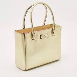 Kate Spade Gold Leather Quinn Wellesley Tote