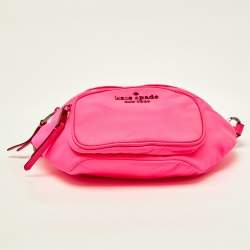 Pre Owned Kate Spade Neon Pink Nylon Dorien Fanny Pack Belt Bag